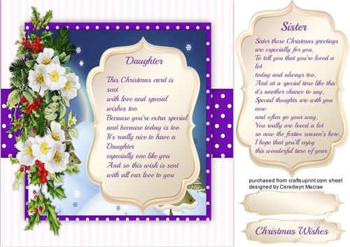 Christmas Wishes Daughter or Sister