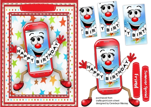 I Pad Text , Happy birthday Red