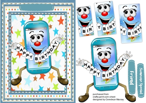 I Pad Text , Happy birthday Blue