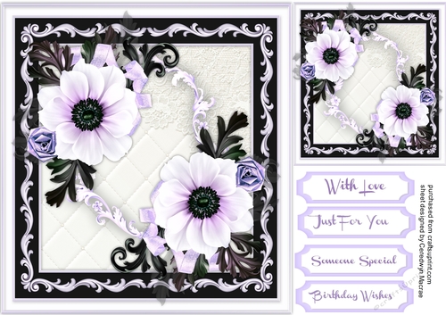 Beautiful Anemones on a Scroll Frame 