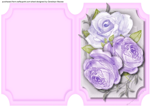 Print, cut and fold,lilac Roses 