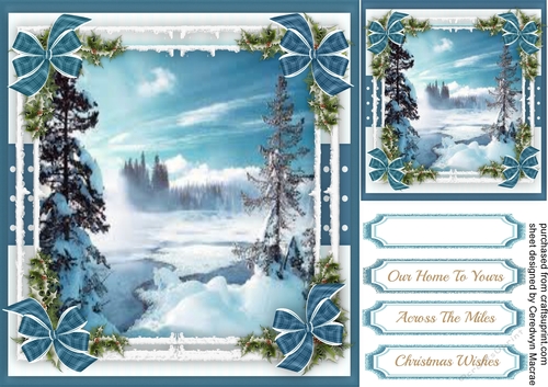 Beautiful Blue Christmas Scene 