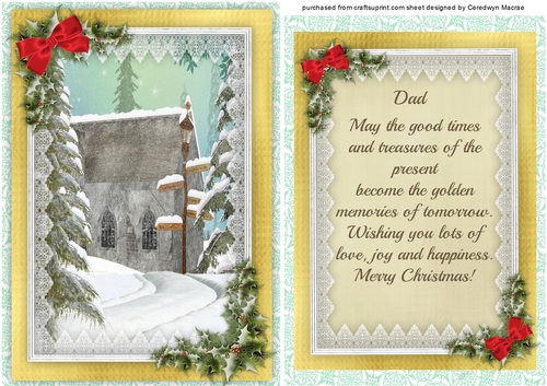 Christmas Greetings with Verse , Dad 7 ,