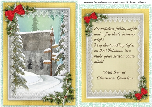 Christmas Greetings with Verse , Grandson ,8