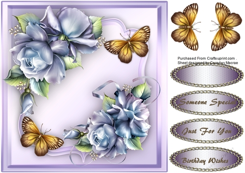 Porceline Roses and Butterflys 