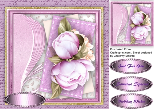 Lilac Peony on a Saddle Mat 