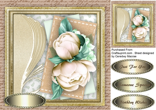 Cream Peony on a Saddle Mat 