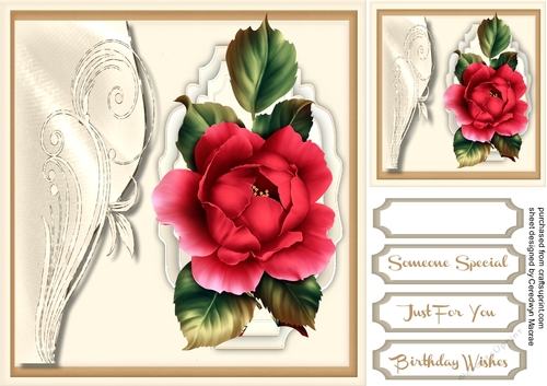 Sepia Mat and Red Roses  
