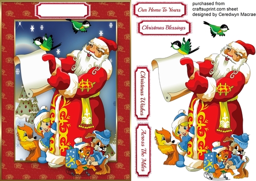 Santa with His List and Friends