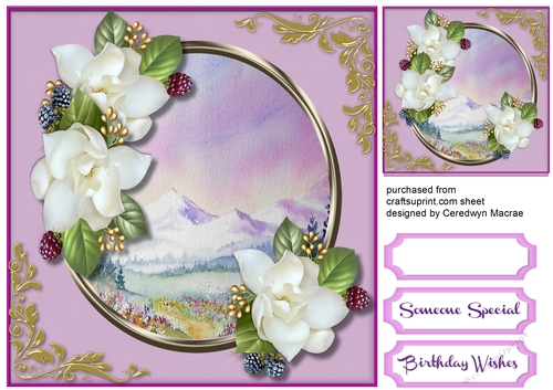Beautiful Alpine Scene and Magnolias 