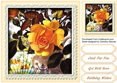 Stunning Yellow roses in a lace Mat 