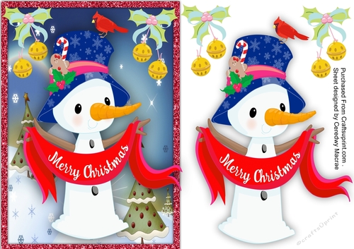 Cute Merry Christmas Snowman 
