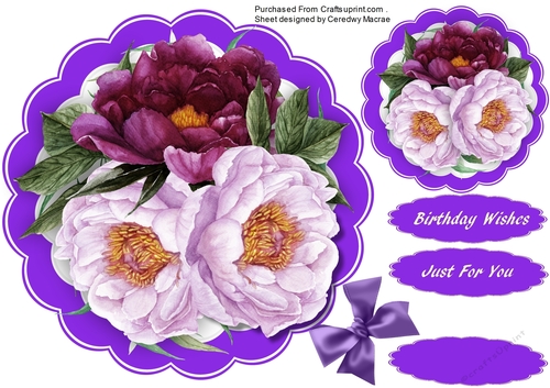 Beautiful Roses on a Lilac mat 