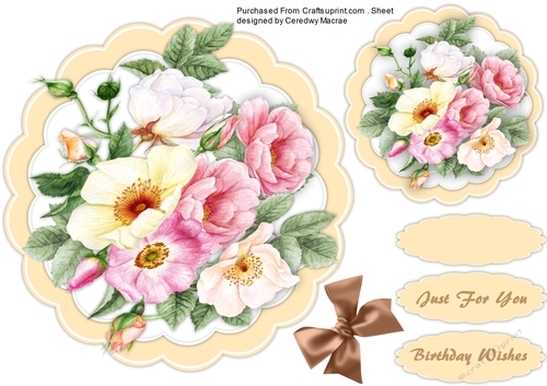 Beautiful Roses on a Peach   mat 