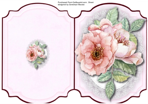 Print and Cut , Beautiful Pink Roses 