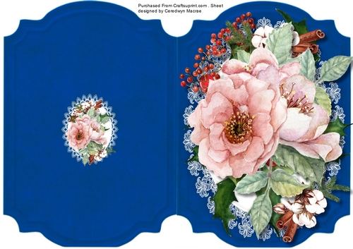 Print and Cut , Pink Christmas Roses 