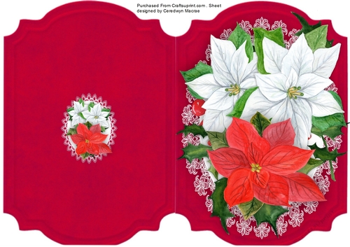 Print and Cut , Red and White Poinsettias 
