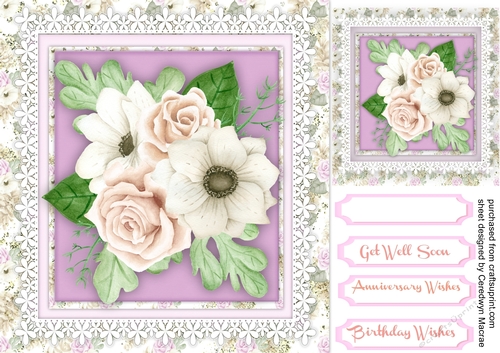 Beautiful Cream Anemones on a Flower Mat 