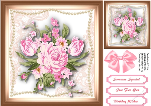 Beautiful Roses in a Pearl Frame 
