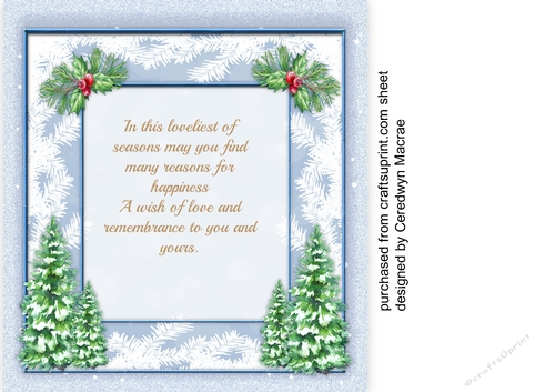 8x8 incert with Verse and Fir Trees,