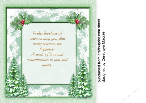 8x8 incert with Verse and Fir Trees,