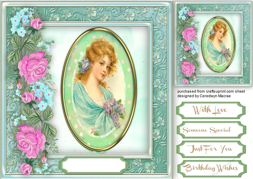Beautiful Vintage Lady on a green mat 
