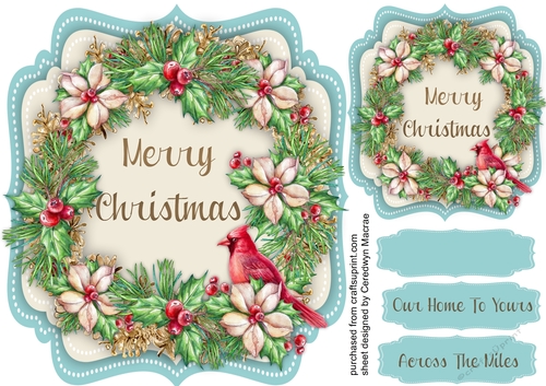 Beautiful Bracket with Wreath and Cardinal 