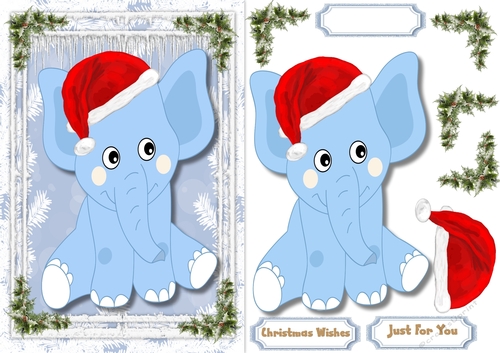 Blue Ellies Christmas Hat 