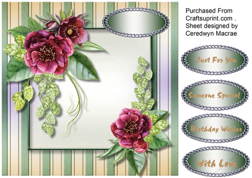 Green Hop and Roses 