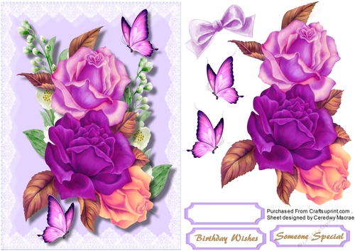 Beautiful roses on a Lace Mat 