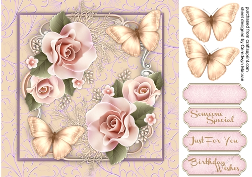 Golden Butterflys and Roses