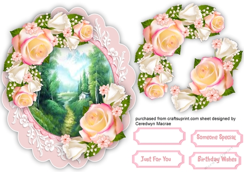 Beautiful Rose and Mountain Scene