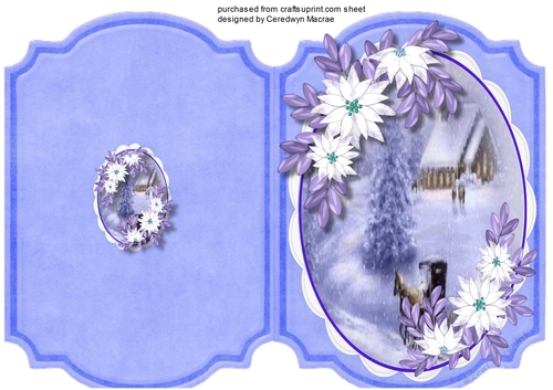 Print, Cut and Fold , Lilac Scene and Poinsettias