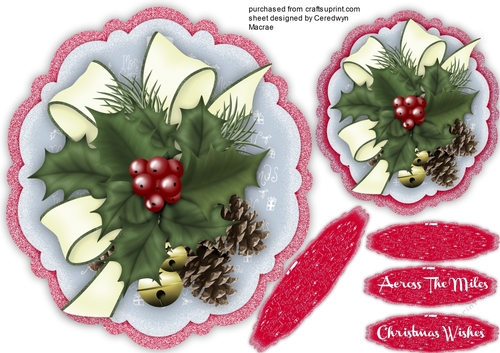 Beautiful Holly and Pine Cones 1 