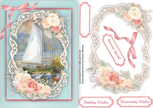 Beautiful Roses on Shaped lace