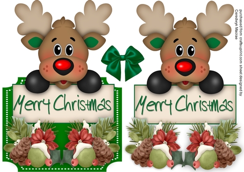 Over The Edge , Reindeer greetings , Green