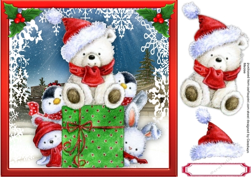 8x8 Santa  Teddy and Friends 