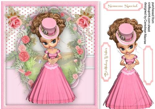 Beautiful Vintage Girl in pink 