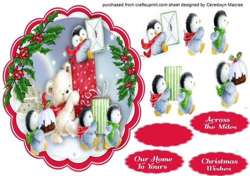 Lovely Penguins and Teddy Presents 