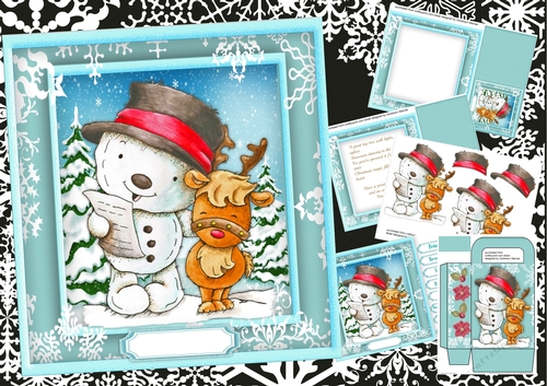 8x8 Mini Kit , Christmas Caroling Duo with bonus gift Bag 