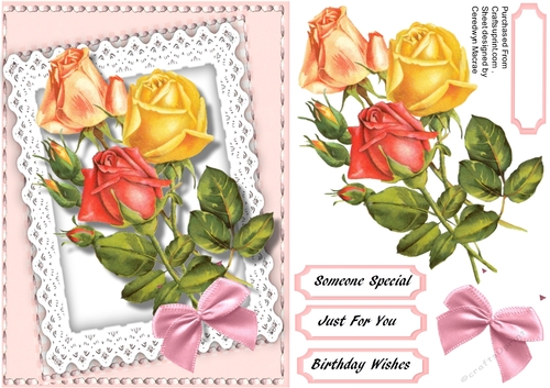 Beautiful Roses on lace 