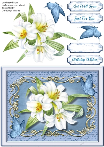 Beautiful Lillys on a Scroll mat 