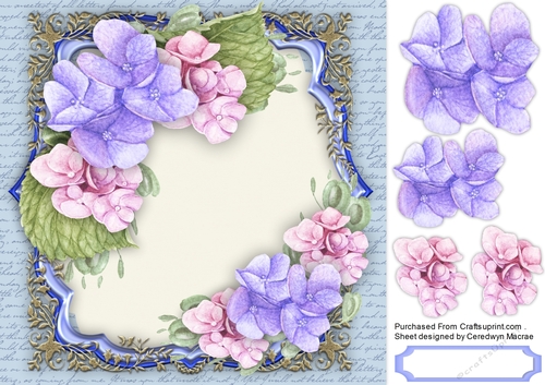Stunning Hydrangeas on Ornate Mat 