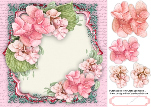 Stunning Pink Hydrangeas in a  Ornate Mat 