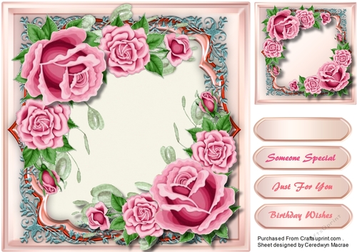 Stunning Pink Roses in a  Ornate Mat 