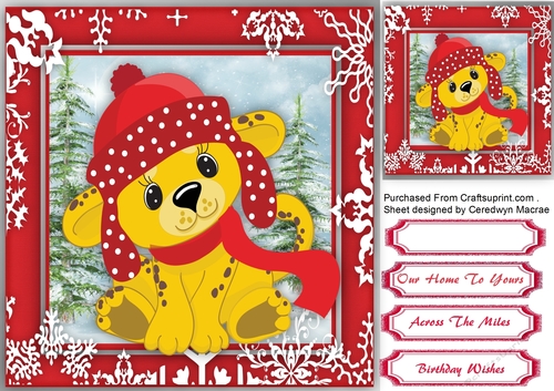 Cute Lion in his Christmas Hat 