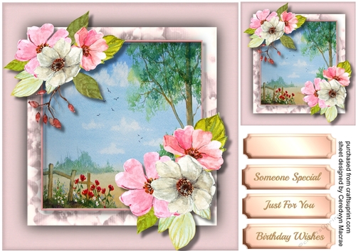 Beautiful Roses on Shabby Chic Mat