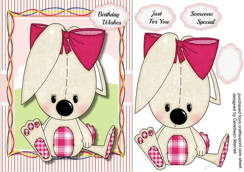 Lovely Bunny in Pink Bow