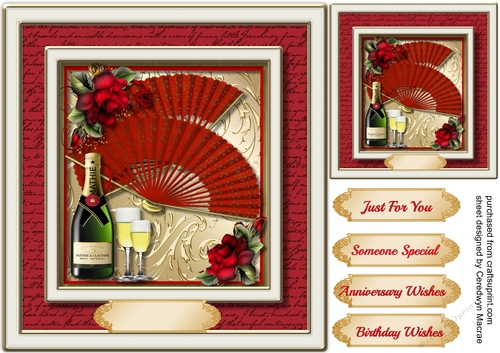Beautiful Fan , Roses and Champagne 