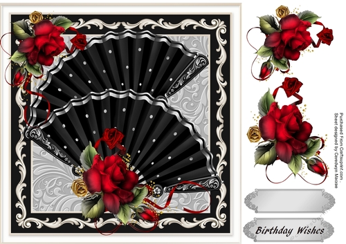 Beautiful Black Fan Affair 